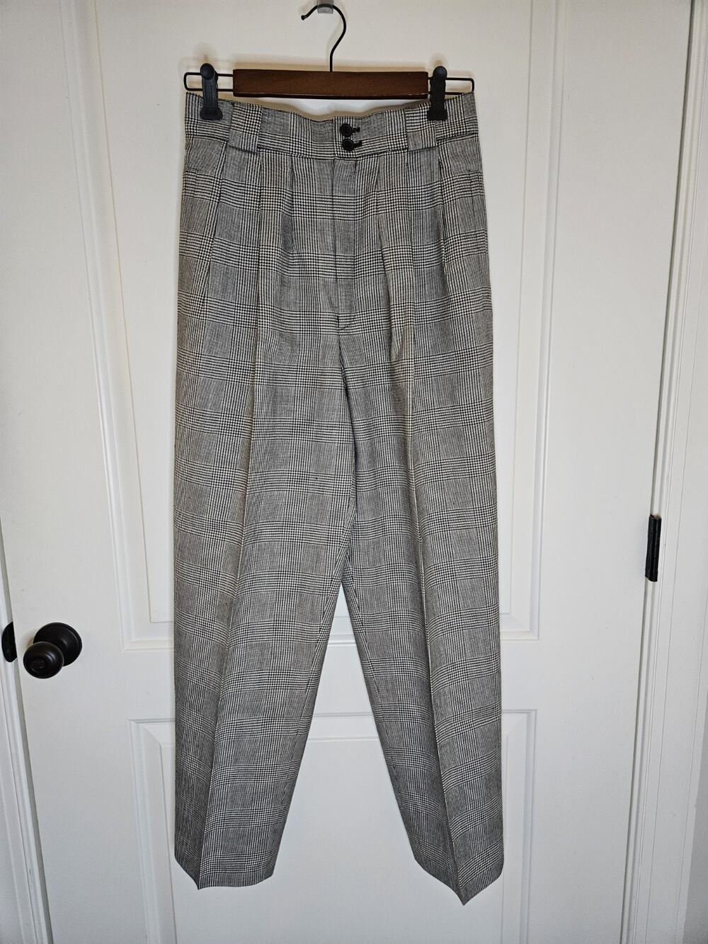 Vtg. Collectible Gold Wool Pants by Giorgio St. Angelo Pure Wool 10 Black Plaid